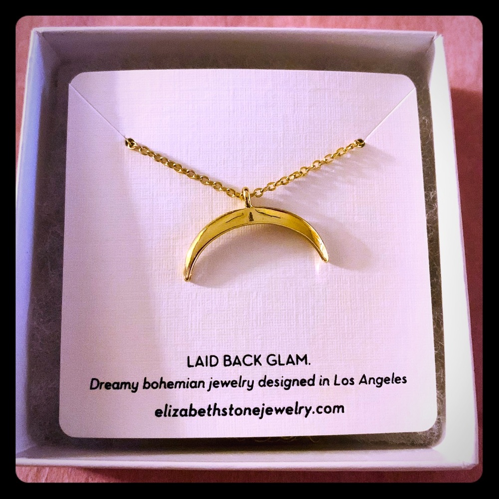 Elizabeth Stone Crescent Moon Necklace